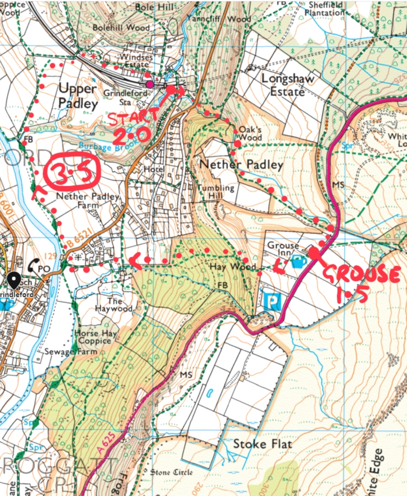 27. Grindleford walk map